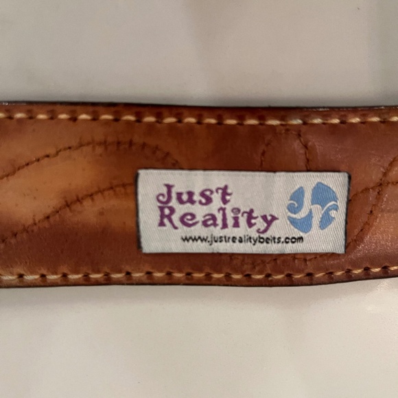 Just Reality Vintage Mosaic Crown Leather Belt, Sz S / M main image 5